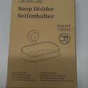 LEVERLOC Soap Dish Holder for Shower Suction Cup Wall Mounted Self Draining NO-Drilling Removable Bar Soap Sponge Holder for Bathroom Bathtub Kitchen Sink Waterproof Strong Vacuum Suction Adhesion