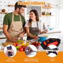 2 Pcs Silicone Lid Lock Strap for Crockpot Slow Cooker, Black Universal Crockpot Lid Holder & Silicone Strap, Heat-Resistant & No-Spill, High Elasticity, Not Easily Damaged