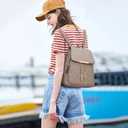 KKXIU Quilted Trendy Leather Backpack Purse for Women and Ladies Shoulder Travel Daypacks Bags (Khaki)