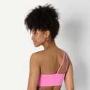Amazon Essentials Women's Active FormFlex Buttery Soft Light Support One Shoulder Strappy Back Sports Bra
