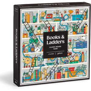 Galison Books and Ladders  Literary Version of Classic Snakes and Ladders Board Game for Adults and Kids Alike Perfect for Family Game Night, 2-4 Players
