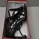 Women's Strappy High Heeled Sandals Open Toe Ankle Strap heels Comfy Weddings Shoes, (Black 8.5)