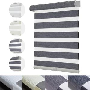 Persilux Cordless Zebra Blinds for Windows with Jacquard Pattern Privacy Protection Roller Shades Light Filtering Sheer Window Shades for Home, Office and Door (35" W x 72" H, Dark Grey)