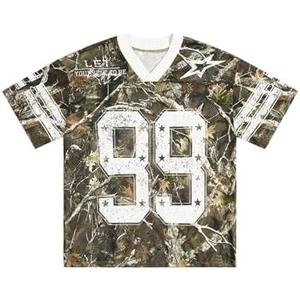 SOLY HUX Mens Jersey Y2k Baggy Shirts Graphic Tees Oversized V Neck Tshirts Summer Tops, 3XL