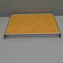 Foldable Laptop Table, Bed Desk, Breakfast Serving Bed Tray, Portable Mini Picnic Table & Ultra Lightweight, Folds in Half with Inner Storage Space (Bamboo Wood Grain)