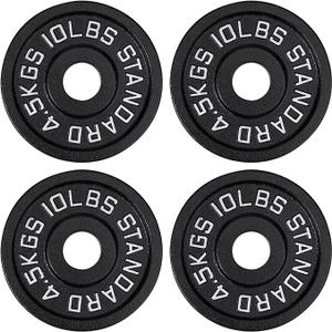 Cast Iron 2-Inch Olympic Weight Plates Set for Strength Training, Barbell Free Weight Plate Set for Weightlifting in Home Gym, Multiple Sizes From 2.5LB to 40LB