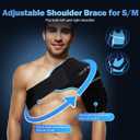 Comfytemp Shoulder Ice Pack Wrap Shoulder Brace Compression Sleeve for Shoulders Pain Relief, 2 Gel Ice Packs for Injuries Reusable, Cold Therapy for Rotator Cuff Recovery, Arm, S/M