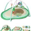 Tummy Time Mat, 9-in-1 Avocado Baby Play Gym Mat, Oversize Baby Play Activity Mats with Sunshade & 6 Detachable Sensory Toys, Washable Non-Slip Mat for Newborn Infant Baby Essentials Gift
