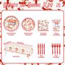 146Pcs Crawfish Boil Party Supplies Include Tableware-Plates-Napkins-Cups-Forks-Knives-Tablecloth for Seafood Boil Party Supplies Serves 24
