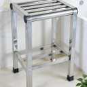 Stainless Steel Bathroom Shower Bench Tall Stool for Seniors 18.11", Large