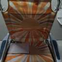 Backpack Beach Chair for Adults with Cooler&Cup Holder, 5-Position Folding Low Beach Chair with Towel Bar & Storage Pouch, Portable Lay Flat Reclining Beach Lounger for Camping, Lawn, Travel, Festival