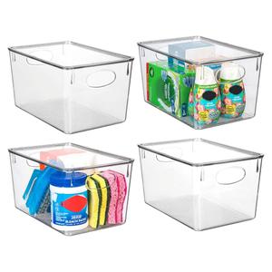 ClearSpace Plastic Storage Bins With lids, 4 Pack – Perfect Pantry Organization and Storage – Fridge Organizer, Pantry Storage Containers and Storage Bins, Cabinet Organizers