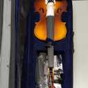 AKLOT Handcrafted Full Size Violin: 4/4 Solid Wood Fiddle, Acoustic Beginner Violin Kit with Hard Case, Lesson Book, Bow, Rosin, Shoulder Rest, Extra Strings, Tuner, Fretboard Stickers (VRT-AmiCS)