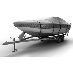 Seal Skin Covers Universal Boat Cover, Waterproof Marine-Grade Cover for 20'-22' L & Up to 106" W, Heavy-Duty & UV-Resistant, Ideal for Bass Boats, V-Hull, Fishing & Runboat (Gray)