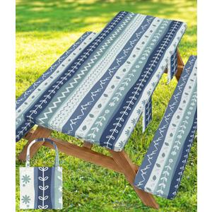Picnic Table Cover with Bench Covers Waterproof Elastic Rectangle Furniture Fitted Tablecloth Table Cloth Glamping Camp Camper Camping Essentials Outdoor Road Trip Rv Car Travel Vacation Canping Gear