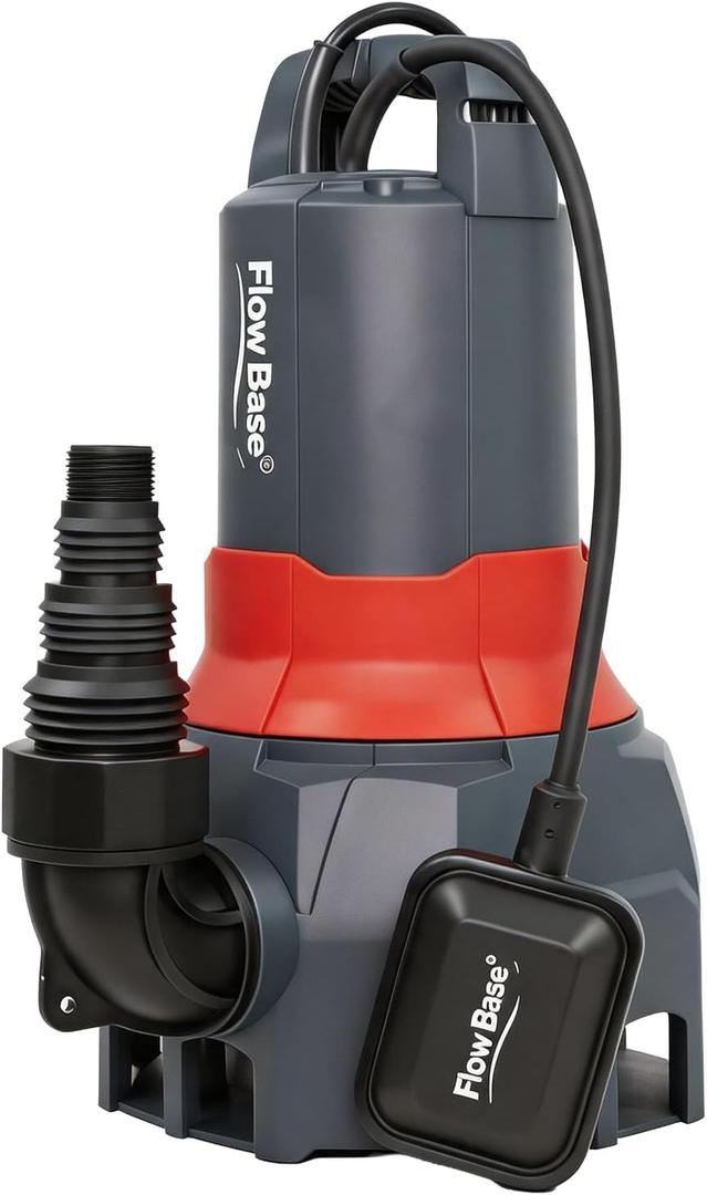 Sump Pump 1.75 HP 6500 GPH Submersible Sewage Water Pump Thermoplastic Portable Utility Pump High Flow Water Removal for Swimming Pool Garden Pond Basement with 16ft Long Power Cord