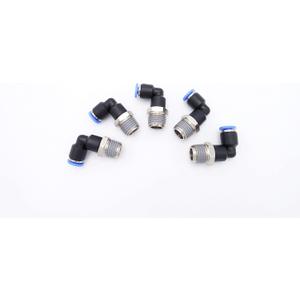Push to Connect Fitting 1/8" Tube OD x 1/4" Male NPT Thread, Pneumatic Male Elbow Air Water Line 90 Deg Swivel Elbow Quick Push in Connectors (Pack of 5)
