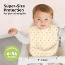 KeaBabies 3-Pack Waterproof Baby Bibs for Eating - Lightweight Toddler Feeding Bibs with Large Food Catcher, Mess Proof, Food-Grade Baby Eating Essentials, Easy to Put On & Clean (Fleur)