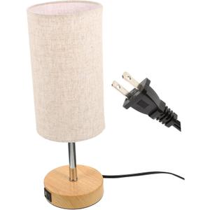 Touch Dimmable Lamp Fabric Lampshade Table Lamp USB Ports for Bedroom Living Room Office Decorative Us Plug