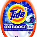 Tide Oxi Boost Power PODS Laundry Detergent Pacs, 63 Count, Set-In Stain Removal + Oxi Power, laundry soap detergent pacs