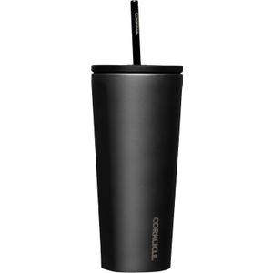 Corkcicle Cold Cup Insulated Tumbler with Straw - Keeps Drinks Cold for 12 Hours - Triple-Insulated Stainless Steel - Leak-Resistant Lid - Summer Drinkware Gift - 24 oz - Ceramic Slate