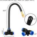 Zonon 15 Pcs Brass Misting Nozzles Tee with 8" Built in Hose for 0.32"/8 mm Tubing 360 Degree Rotation Adjustable Water Mister Nozzle Thread Sprayer Misting Part Accessories for Patio Outdoor Cooling