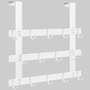 Over The Door Hooks for Hanging-14 Hook Over Door Hanger,Towel Rack for Bathroom,Over Door Organizer (14 Hook, White)