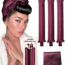 Grande Heatless Curls Overnight Rods No Heat Hair Curlers to Sleep in, Jumbo Foam Large Hair Rollers for Long Hair Blowout Look, Heatless Flexible Curling Rod Set with Satin Wrap for Sleeping