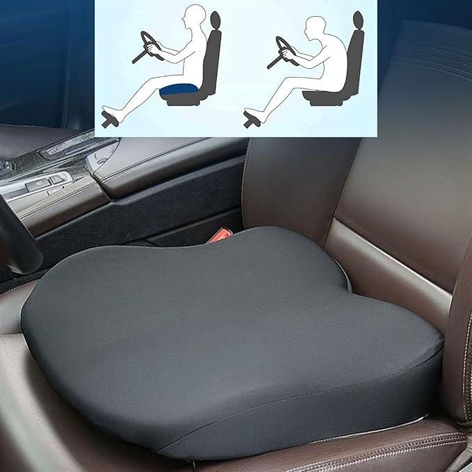 Adult Booster Seat for Car, Wedge Cushion Black Seat Pads Heightening 3.9in, Washable Chair Cushion Pads, Non-Slip Breathable Car Seat Cushions for Driving, 