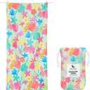 Dock & Bay Beach Towel - Quick Dry, Sand Free - Compact, Lightweight - 100% Recycled - Includes Bag - Aloha Glow - Large (160x90cm, 63x35)