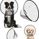 2 Pcs Cone for Dogs After Surgery, Adjustable Dog Cone Collar, Soft Dog Surgery Collar, Elizabethan Collars for Large Medium Small Dogs (L and XL, Black)