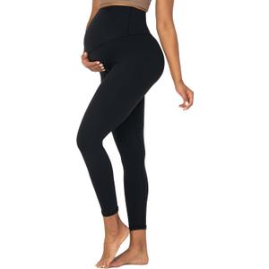 Sunzel Sunzfly Maternity Leggings for Women Over The Belly Buttery Soft Pregnancy Yoga Pants for Spring Summer Work Out Lounge Length 25" Inseam (Black, Small)