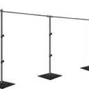 EMART 7x20ft(HxW) Photography Backdrop Stand for Parties, Adjustable Pipe and Drape Background Support Frame Kit with Heavy Duty Metal Steel Base, Photo Back Drop Holder for Birthday Wedding - Black, 720ft