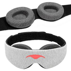 Manta Sleep Mask - 100% Light Blocking, Adjustable Sleeping Mask with Detachable Eye Cups, Ultra Comfortable for Women & Men, Zero Pressure on Lashes, Perfect for Travel/ Shift Work