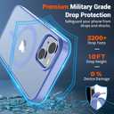 SUPFINE Magnetic for iPhone 14 Case & iPhone 13 Case (Compatible with MagSafe)(Military Grade Drop Protection) Slim Translucent Matte Shockproof Phone Cover,Blue Purple