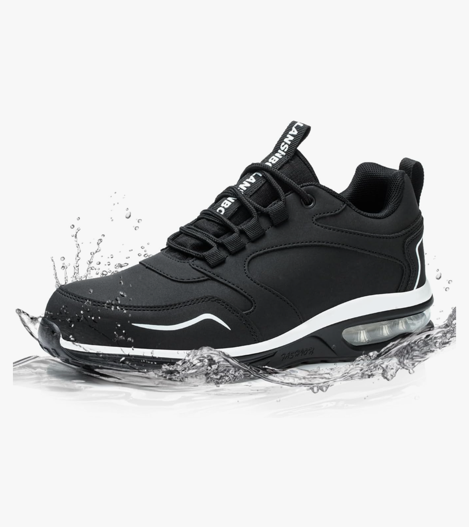 Waterproof Steel Toe Shoes for Women Non Slip Puncture Proof Safety Work Sneakers Comfortable Lightweight Fashion Footwear for Industrial Construction and Food Service Size 39/8.5