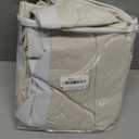 TWOPAGES 72 W x 102 L inch Pinch Pleated Curtain Blackout Linen Drapery for Bedroom Living Room Theater Patio Door (1 Panel),Beige White