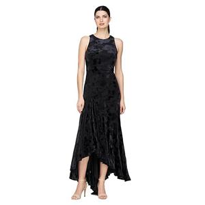 JS Collections Women's Natalia Asymmetric MIDI Dress, Black, Size 8