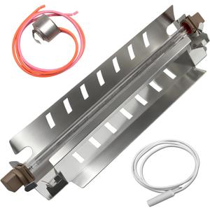 Refrigerator Defrost Heater Kit with Temperature Sensor High Limit Thermostat Defrost Heater and Bracket Assembly Compatible with GE Replace#: WR51X10055 WR55X10025 WR50X10068