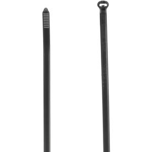 Thomas & Betts TY525MX 7" Black Cable Ties, 50 lb Tensile Strength, Stainless Steel Barb and Infinite Locking Positions, Weather and UV Resistant Nylon for Indoor and Outdoor Use, 100 Pack