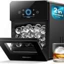 EUHOMY 2" Ice Ball Maker Countertop, 4Pcs Ready in 40Mins, 144Pcs/day, Self-Cleaning Sphere Ice Maker Machine with Crystal Clear Ice, Round Ice Cube Maker for Whiskey & Bourbon