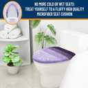 OLANLY Soft Microfiber Bathroom Toilet Lid Cover, Machine Washable Covers, 17.5x15, Stays in Place Rubber Backing, Fits Most Round, Elongated and Oblong Lids, Accessories Decor, Violet