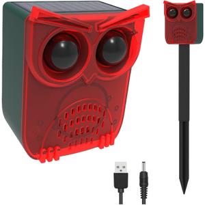 HULPPRE Solar Outdoor Motion Sensor Alarm-13 Sounds Including Dog Barking&Gunshot,130db Loud Noise Maker,4 Modes,Motion Activated Strobe Light,Say Goodbye to The intruders