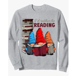 Books And Gnomes Reading Sweatshirt For Teachers And Students, Size Medium