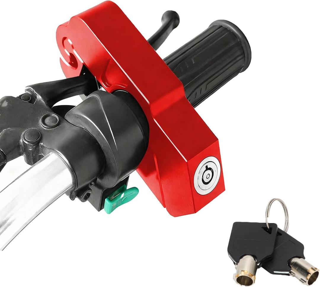 Motorcycle Handlebar Lock Tamper Resistant Weatherproof Aluminum Alloy Anti Theft Grip Lock for Scooters ATVs
