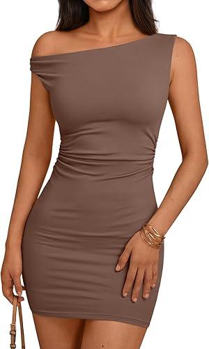 Womens Mini Summer Dresses 2025 Going Out Off The Shoulder Bodycon Sexy Party Club Spring Fashion Outfit L