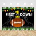 Pack of 2 Ticuenicoa Football Themed 1st Birthday Backdrop Happy Birthday Party Decorations for Boy First Down Photography Background for First Birthday Party Newborn Birthday Banner Photo Booth Props 5x3ft