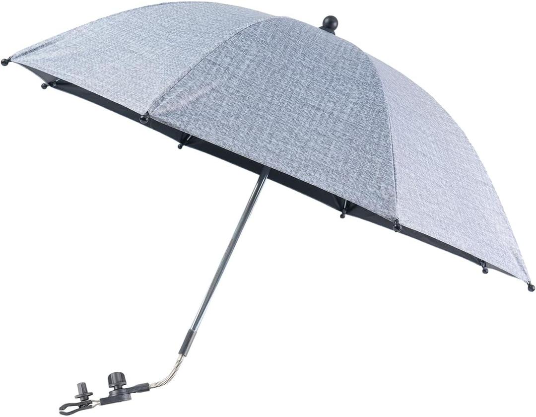 Baby Pram Umbrella with Adjustable Universal Clamp,Children Buggy Sun-Proof Parasol with Clip On UPF 50+ Great for Pushchair,Strollers