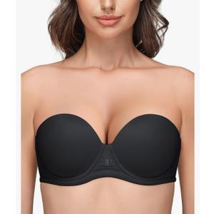 Wingslove Women's Strapless Full Figure Bra Underwire Multiway Contour Plus Size Bra Red Carpet 38 C