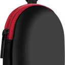 MOLOVA for Earbuds Carrying Case, Small Oval Storage Cases, Tech Pouch, Portable Storage Earbud Pouch Bag for Earbuds, in-Ear Headphones, Earphones, Headsets, Hearing Aids, USB Charging Cable, Red